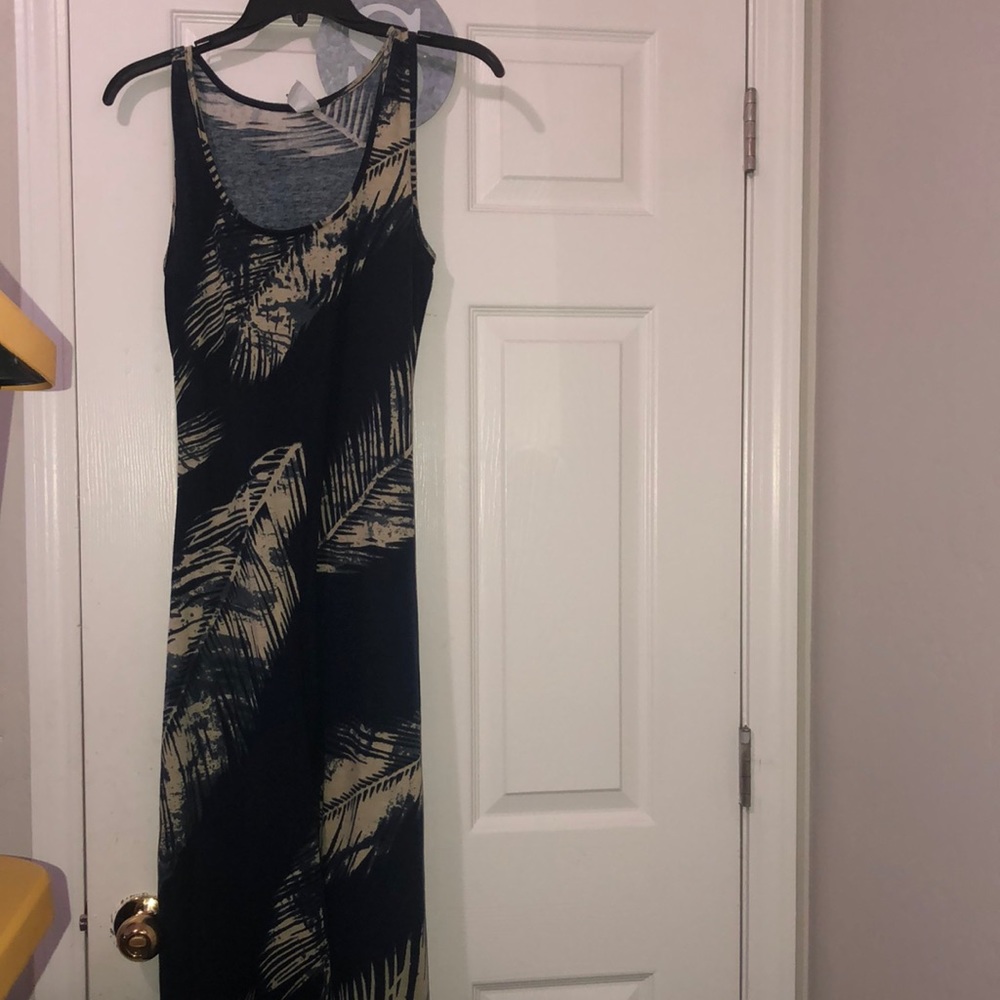 Swell Womens Maxi Tank Dress in Blue and Cream Size Medium